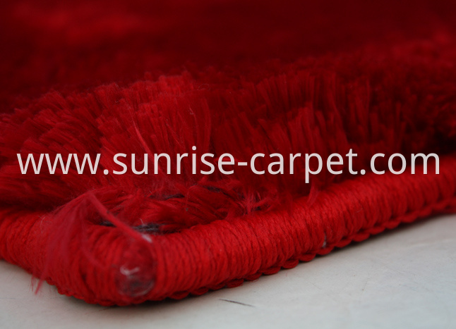 Velvet Polyeser Shaggy Rug Red color